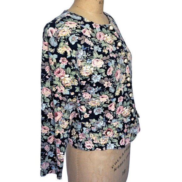Vintage 90s Grunge Ms Choice Floral Front Jacket - Picture 4 of 5